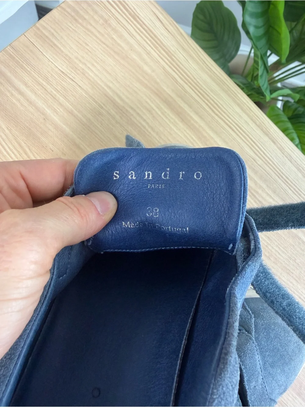 Sandro Paris Anita Dusty Blue Suede Sneakers SZ 38|7.5